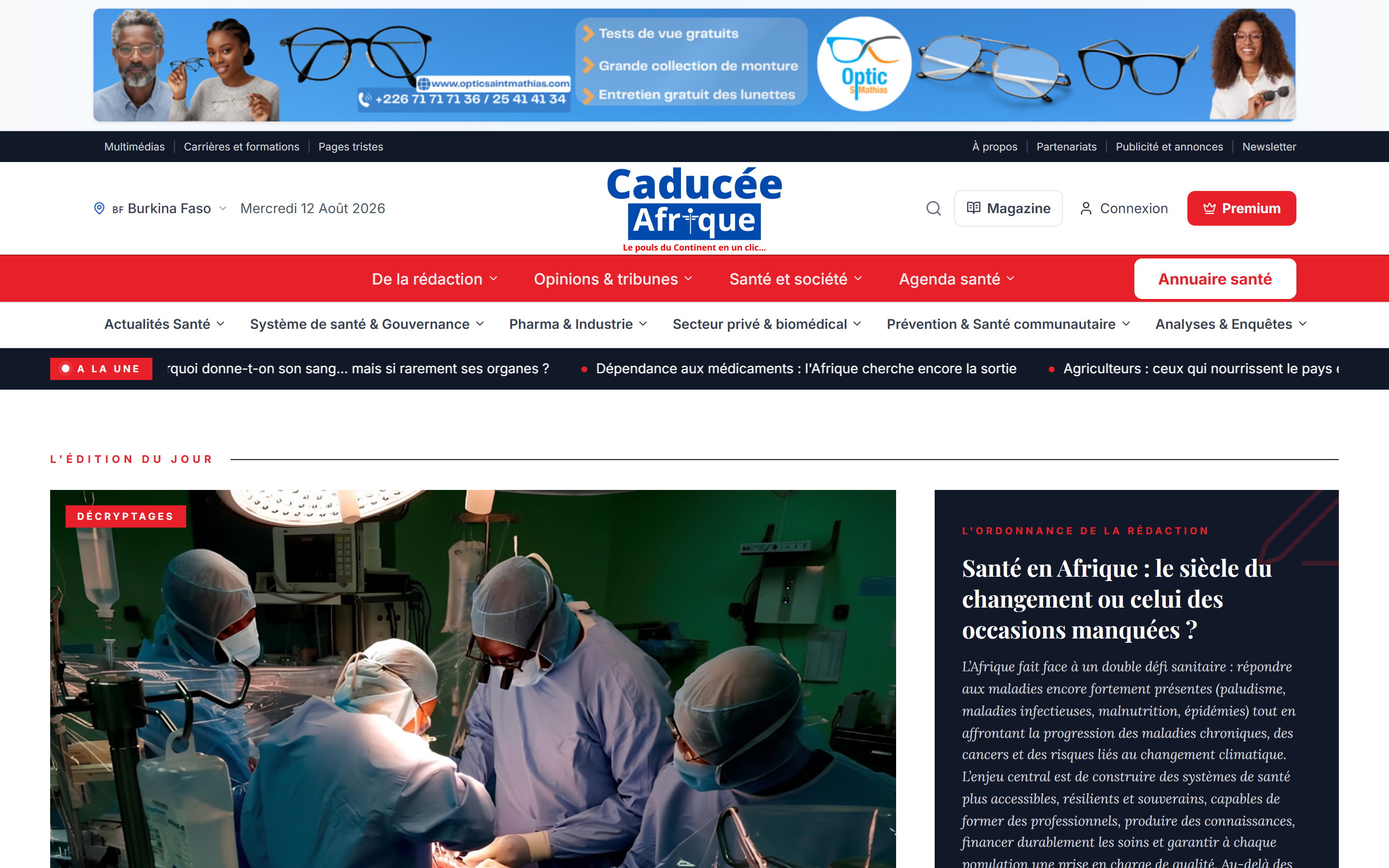 Site web Caducée Afrique