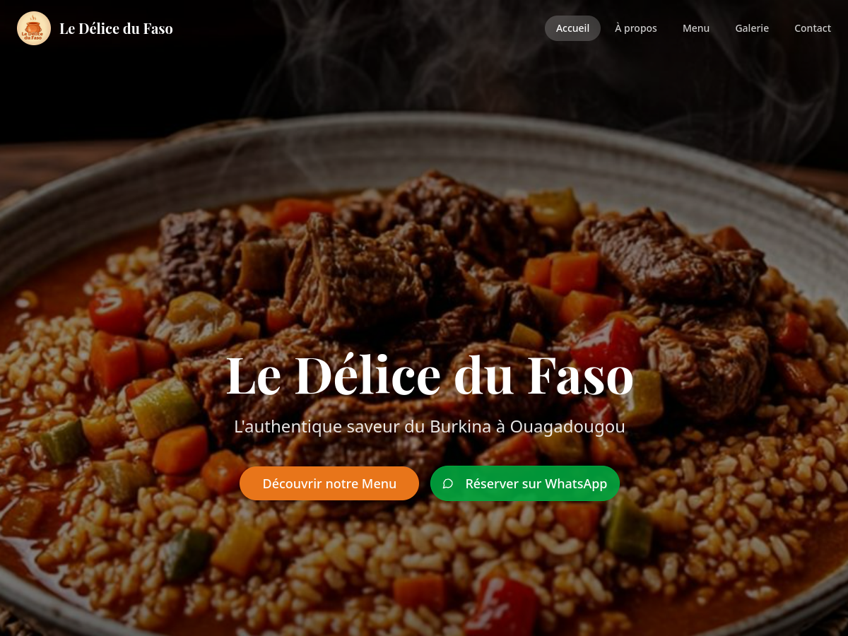 Site web Le Délice du Faso